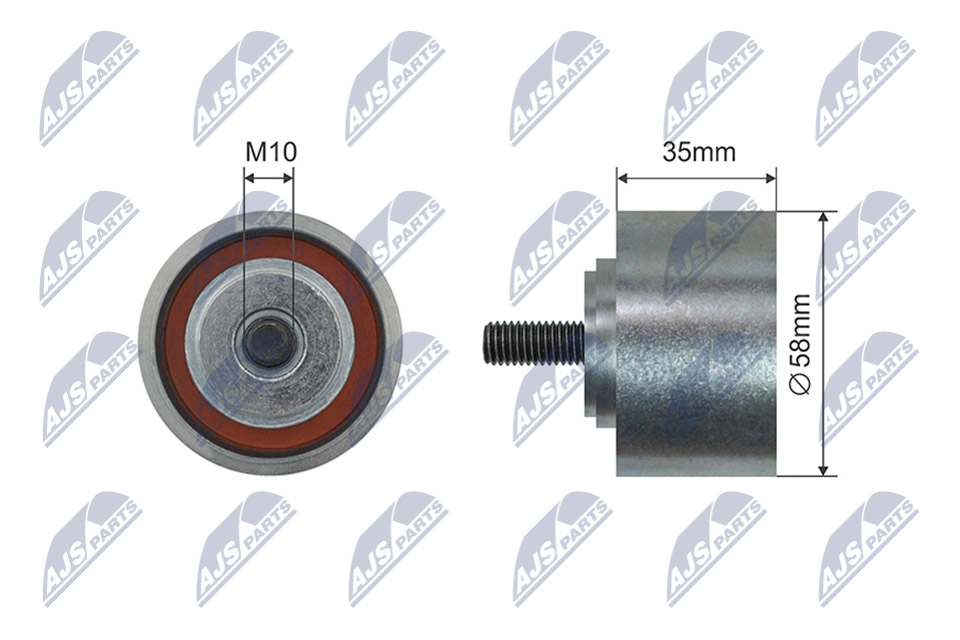Tensioner Pulley, V-ribbed belt - RNK-CH-055 NTY