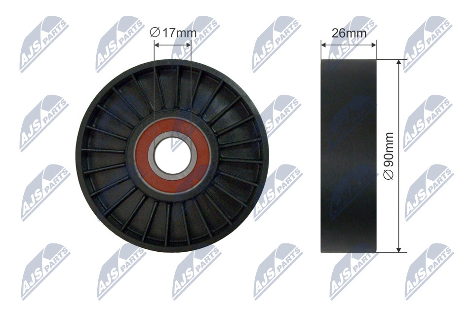 Tensioner Pulley, V-ribbed belt - RNK-CH-056 NTY