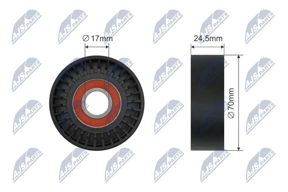 Tensioner Pulley, V-ribbed belt - RNK-CT-005 NTY