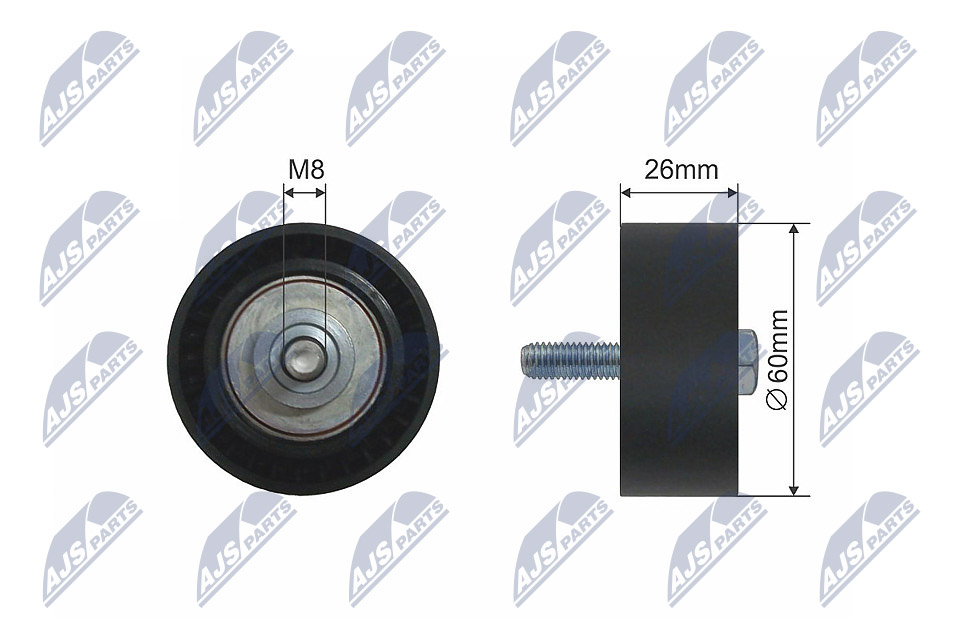 Deflection/Guide Pulley, V-ribbed belt - RNK-CT-007 NTY