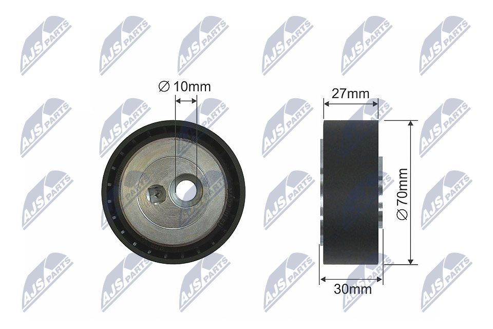 Tensioner Pulley, V-ribbed belt - RNK-CT-008 NTY