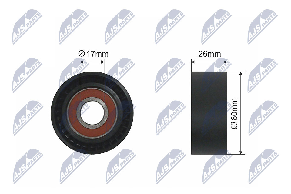 Tensioner Pulley, V-ribbed belt - RNK-CT-011 NTY