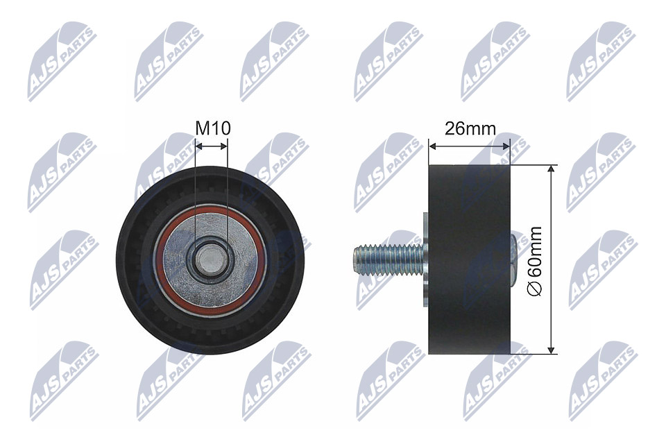 Deflection/Guide Pulley, V-ribbed belt - RNK-CT-017 NTY