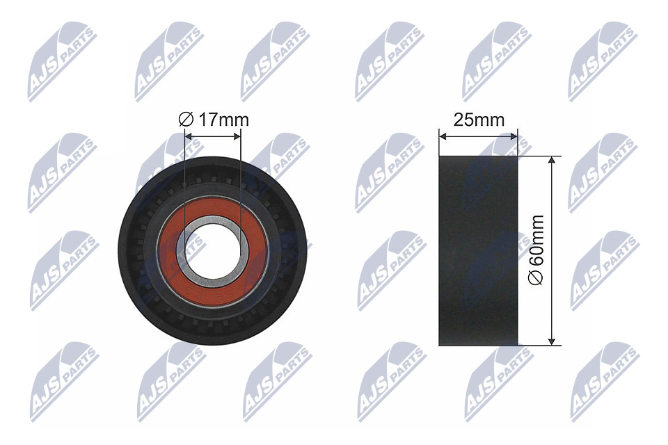 Tensioner Pulley, V-ribbed belt - RNK-CT-027 NTY