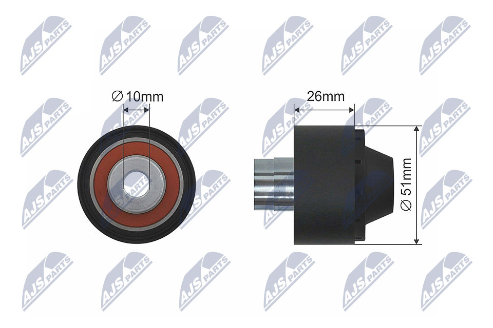 Deflection/Guide Pulley, V-ribbed belt - RNK-CT-028 NTY