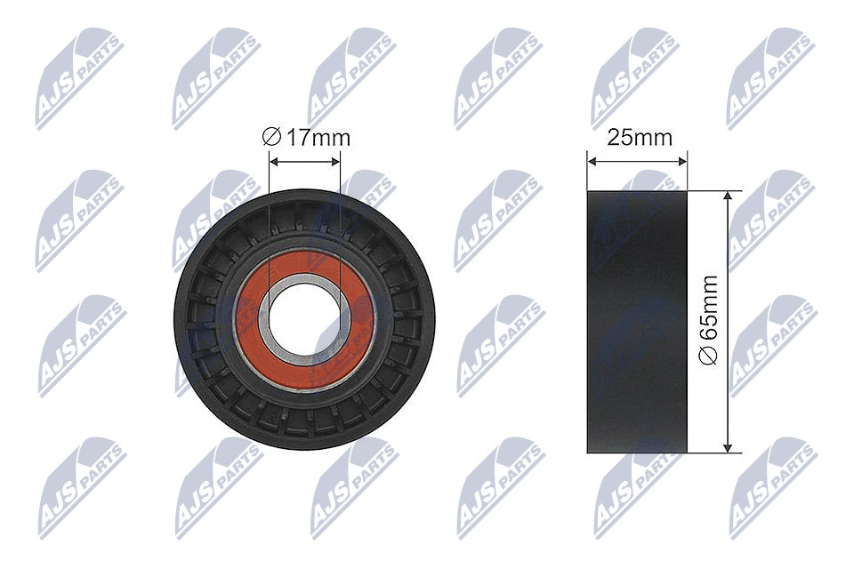 Tensioner Pulley, V-ribbed belt - RNK-CT-029 NTY