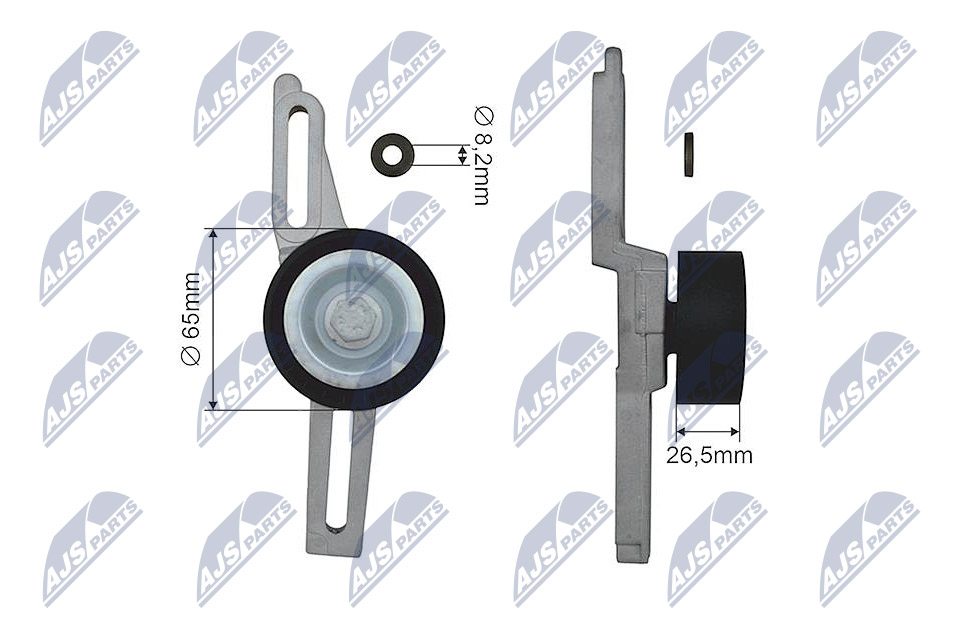 Tensioner Pulley, V-ribbed belt - RNK-CT-031 NTY