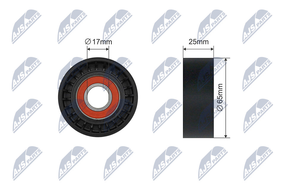 Tensioner Pulley, V-ribbed belt - RNK-CT-046 NTY