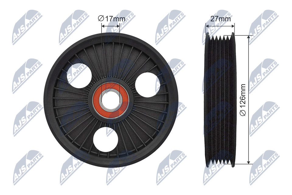 Tensioner Pulley, V-ribbed belt - RNK-CT-048 NTY
