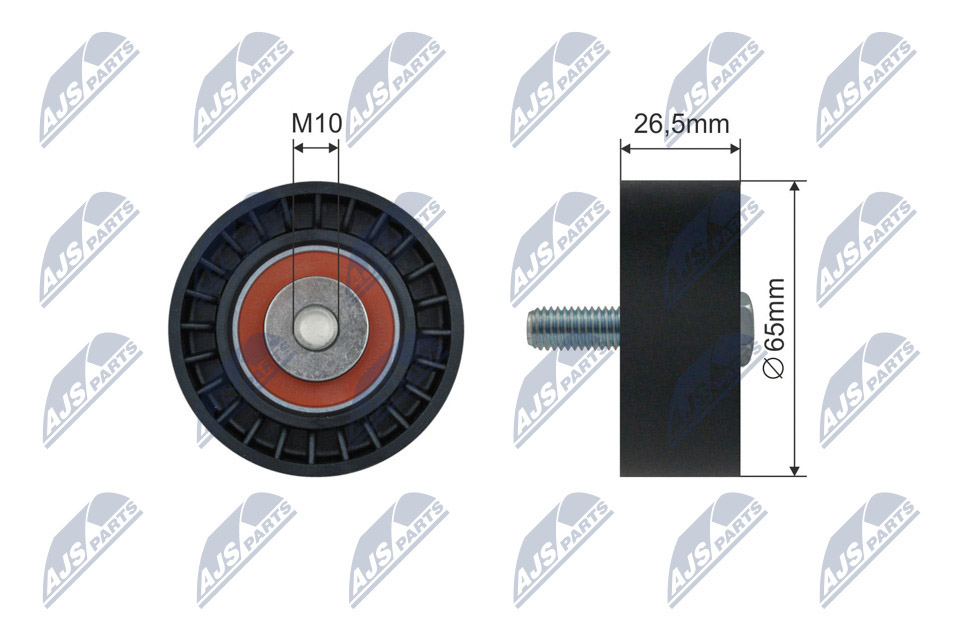 Tensioner Pulley, V-ribbed belt - RNK-CT-053 NTY