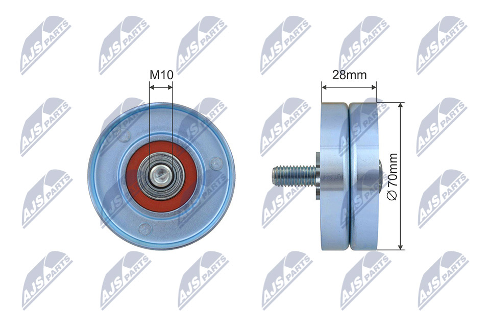 Tensioner Pulley, V-ribbed belt - RNK-CT-055 NTY
