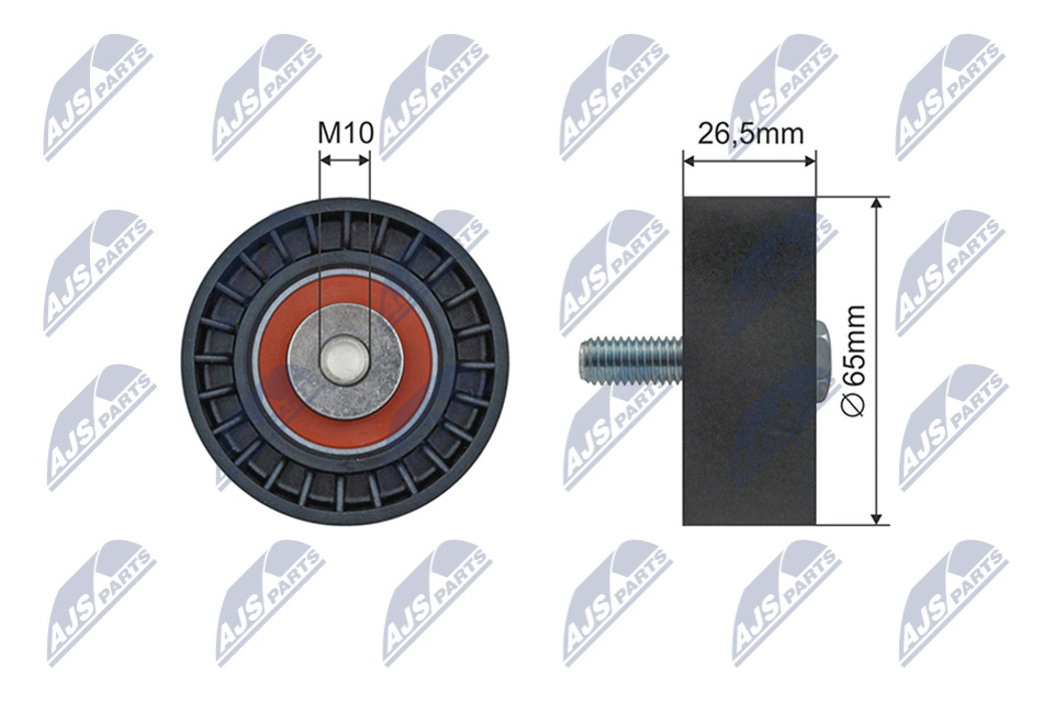 Tensioner Pulley, V-ribbed belt - RNK-CT-056 NTY