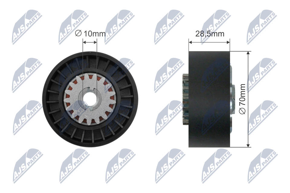 Tensioner Pulley, V-ribbed belt - RNK-CT-057 NTY