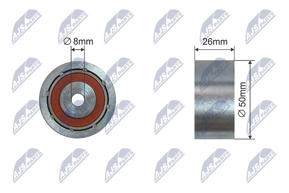 Tensioner Pulley, V-ribbed belt - RNK-CT-058 NTY