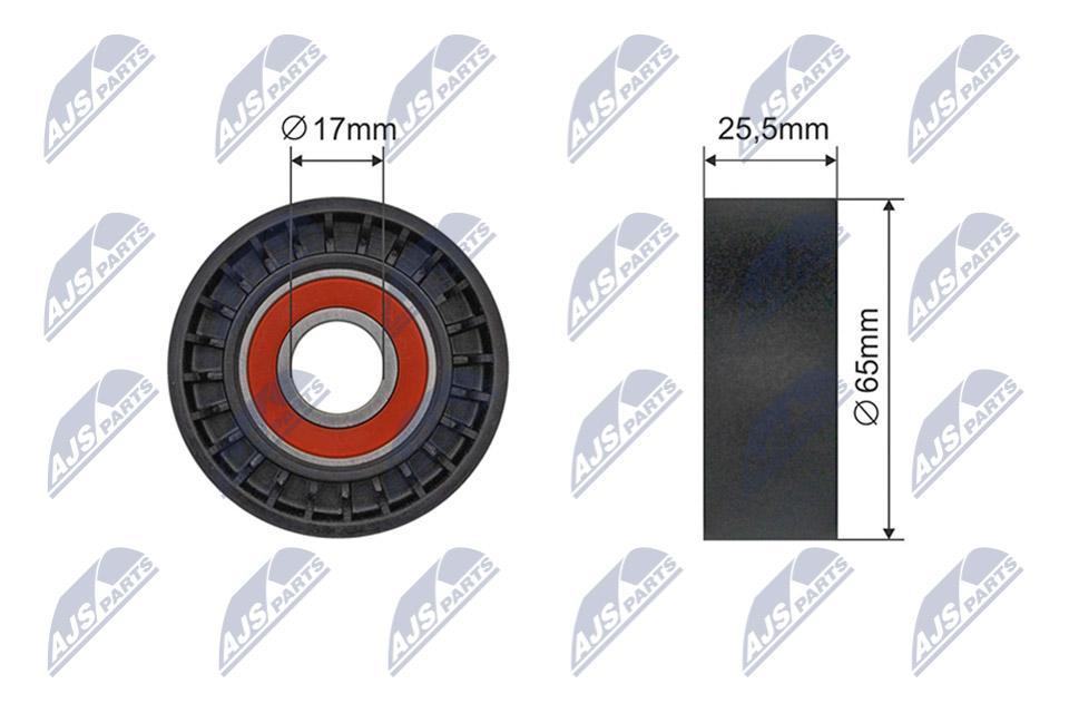 Tensioner Pulley, V-ribbed belt - RNK-CT-060 NTY