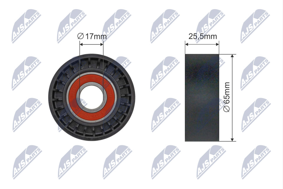 Tensioner Pulley, V-ribbed belt - RNK-CT-061 NTY