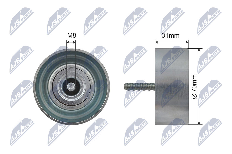 Deflection/Guide Pulley, V-ribbed belt - RNK-DW-005 NTY