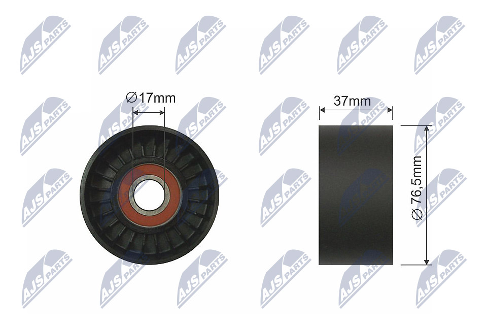 Tensioner Pulley, V-ribbed belt - RNK-FR-017 NTY