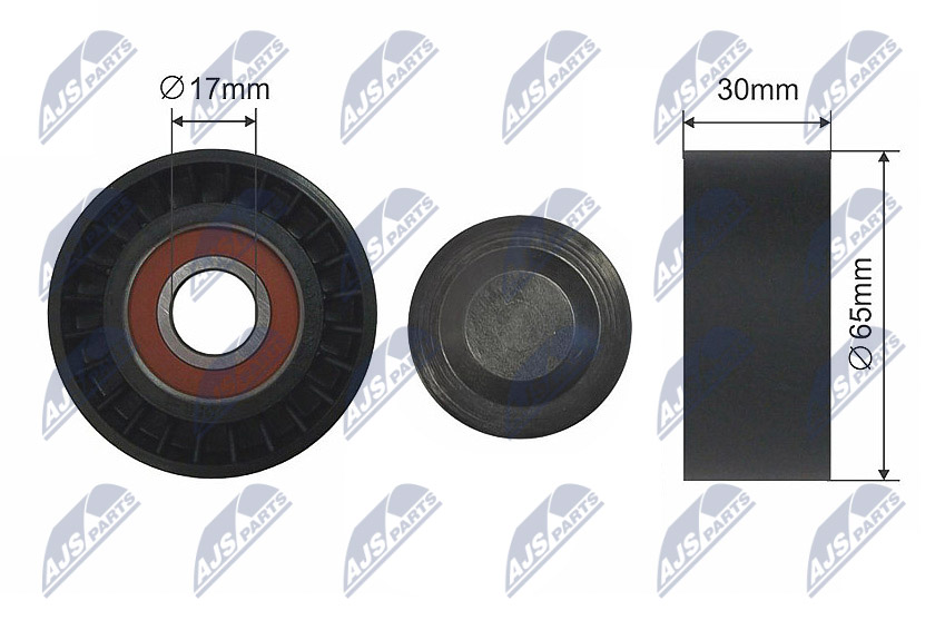 Tensioner Pulley, V-ribbed belt - RNK-FR-020 NTY