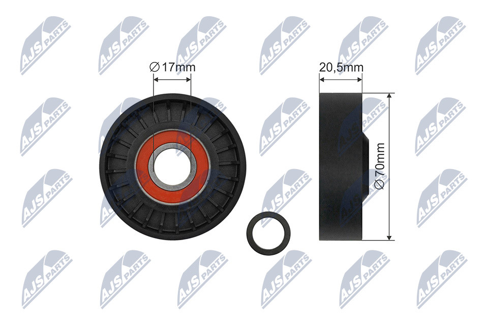 Tensioner Pulley, V-ribbed belt - RNK-FR-055 NTY