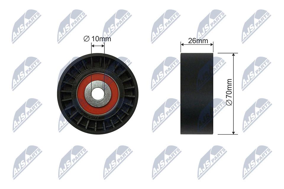 Tensioner Pulley, V-ribbed belt - RNK-FR-058 NTY