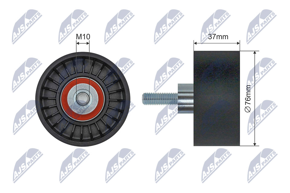 Tensioner Pulley, V-ribbed belt - RNK-FR-061 NTY