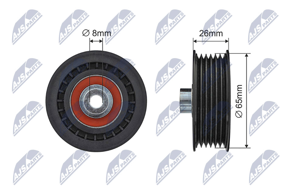 Tensioner Pulley, V-ribbed belt - RNK-FR-062 NTY