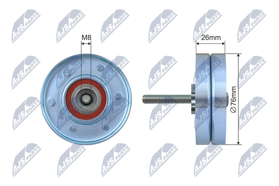 Tensioner Pulley, V-ribbed belt - RNK-FR-065 NTY