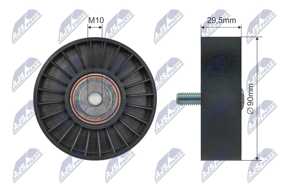 Tensioner Pulley, V-ribbed belt - RNK-FR-067 NTY