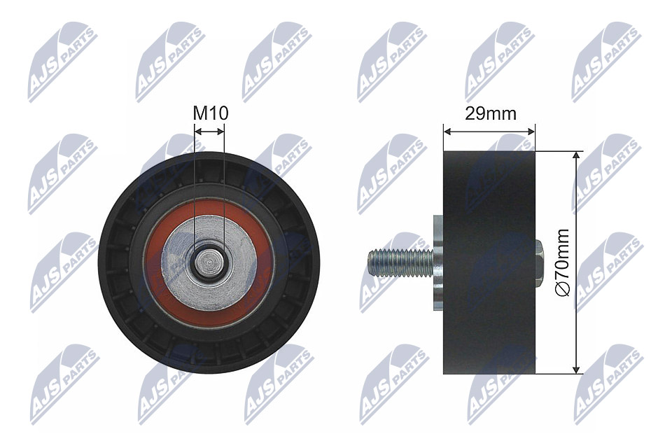 Deflection/Guide Pulley, V-ribbed belt - RNK-FT-003 NTY