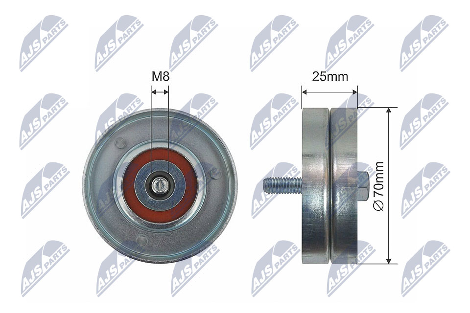 Deflection/Guide Pulley, V-ribbed belt - RNK-FT-008 NTY