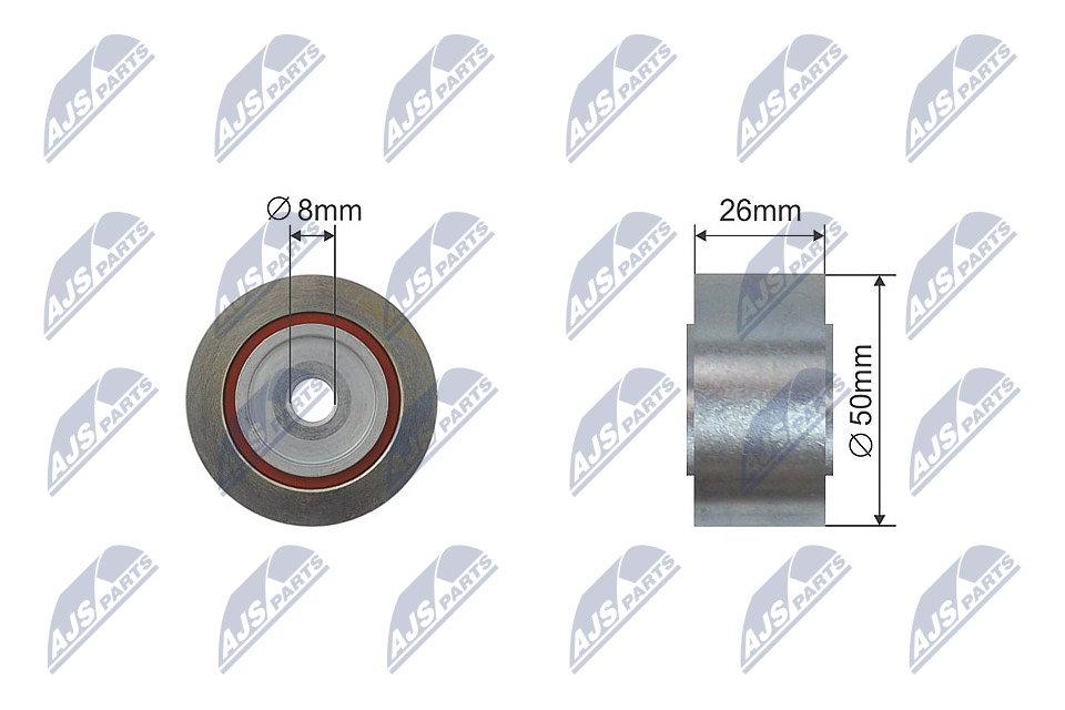 Deflection/Guide Pulley, V-ribbed belt - RNK-FT-011 NTY