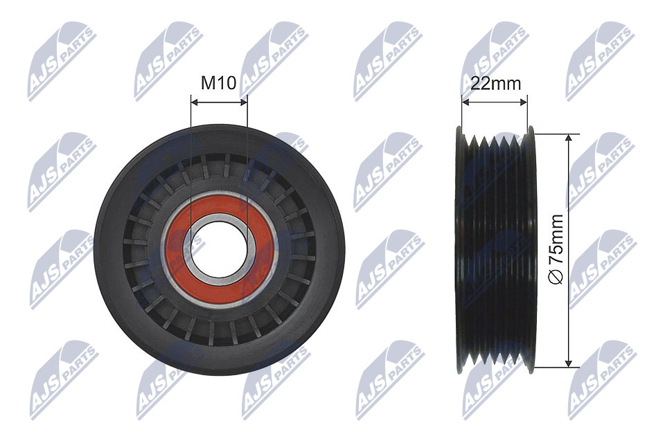 Deflection/Guide Pulley, V-ribbed belt - RNK-HD-013 NTY
