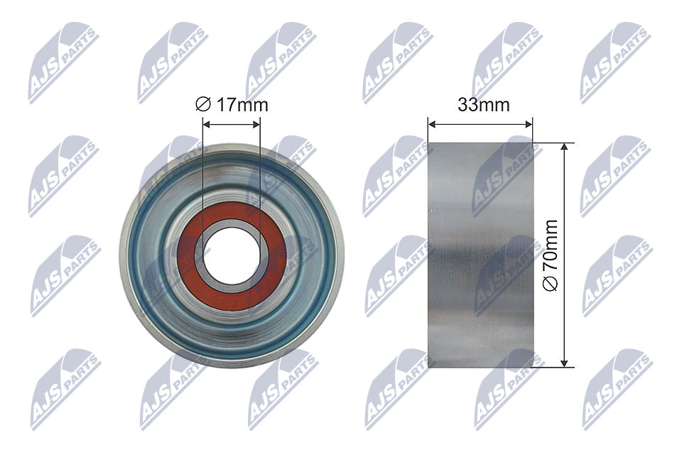 Tensioner Pulley, V-ribbed belt - RNK-HD-014 NTY