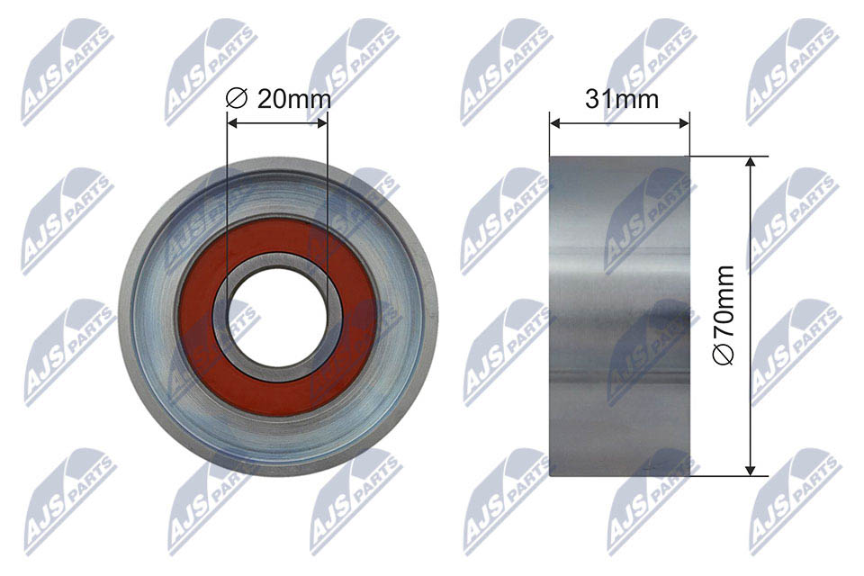 Deflection/Guide Pulley, V-ribbed belt - RNK-HD-016 NTY