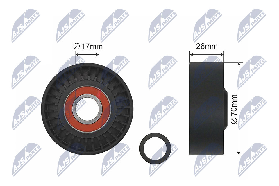 Tensioner Pulley, V-belt - RNK-HY-518 NTY