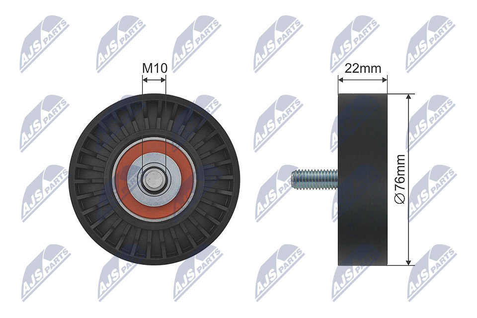 Deflection/Guide Pulley, V-ribbed belt - RNK-KA-005 NTY