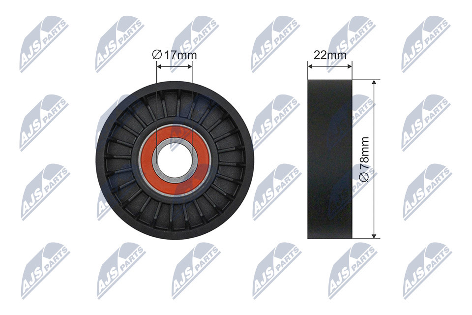 Tensioner Pulley, V-ribbed belt - RNK-KA-012 NTY