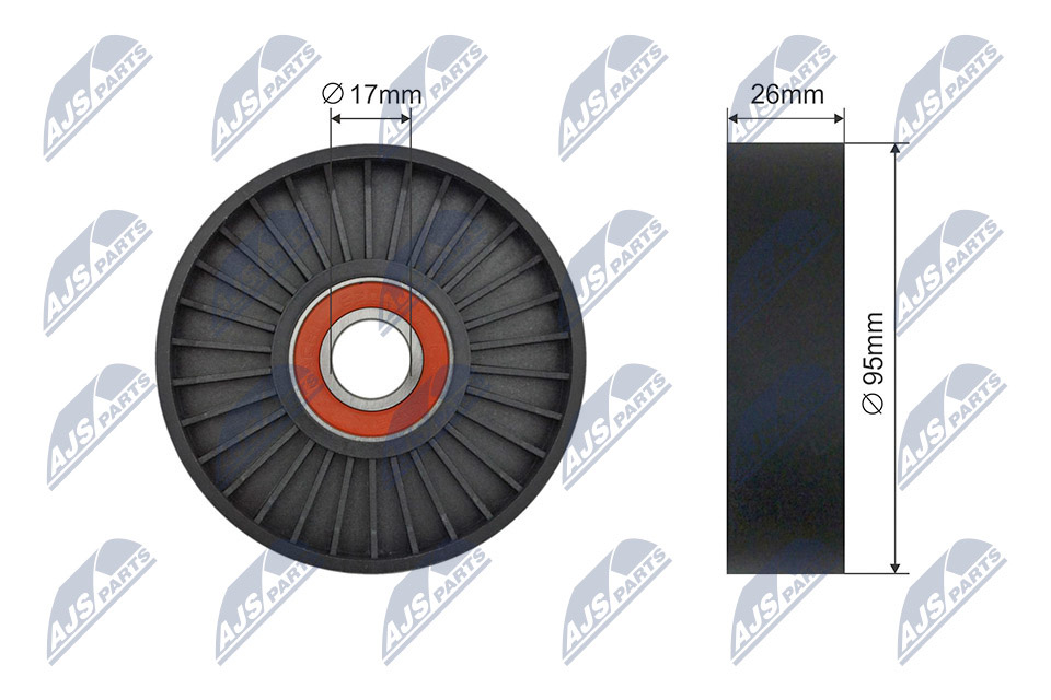Tensioner Pulley, V-ribbed belt - RNK-KA-015 NTY