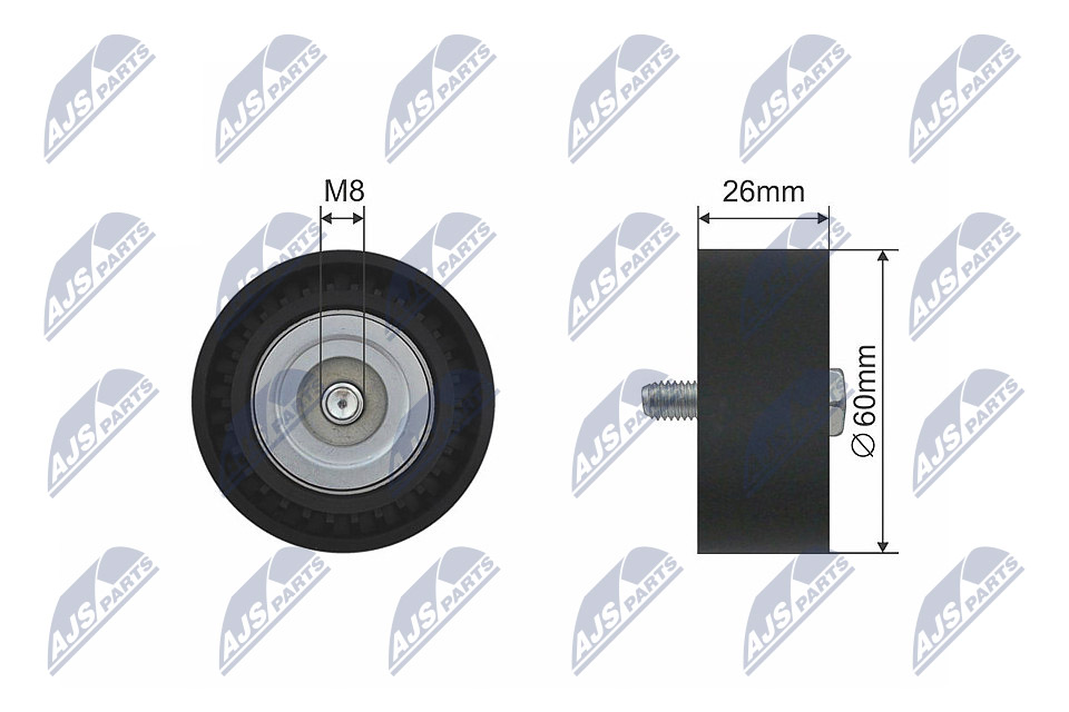 Deflection/Guide Pulley, V-ribbed belt - RNK-LR-009 NTY
