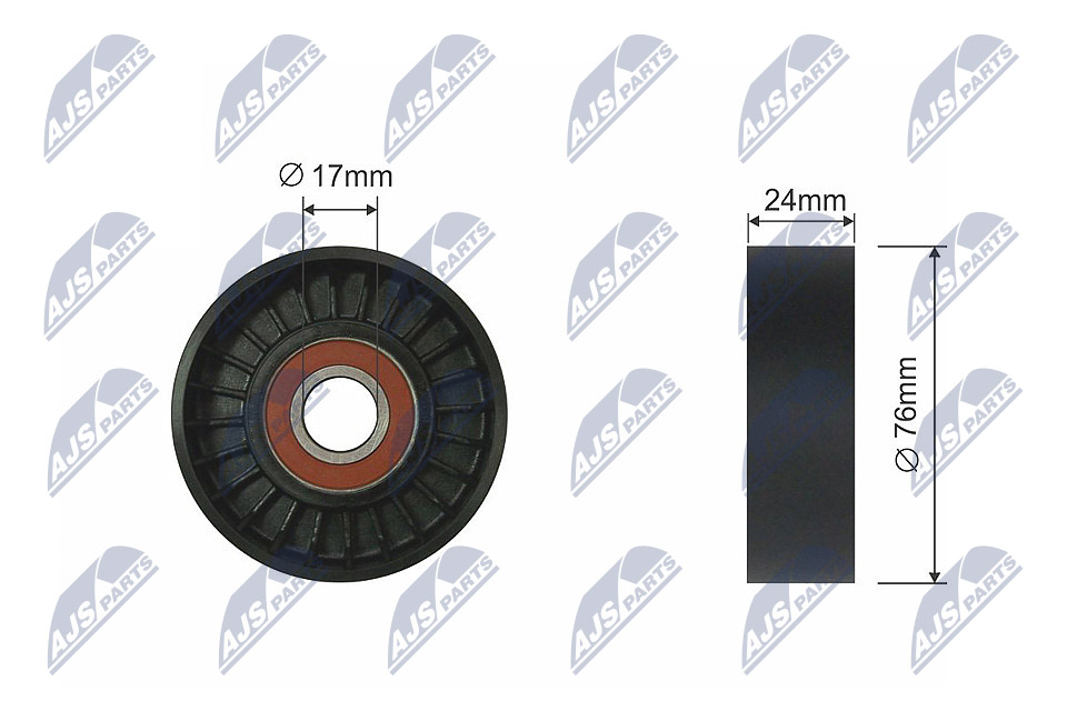 Tensioner Pulley, V-ribbed belt - RNK-LR-010 NTY