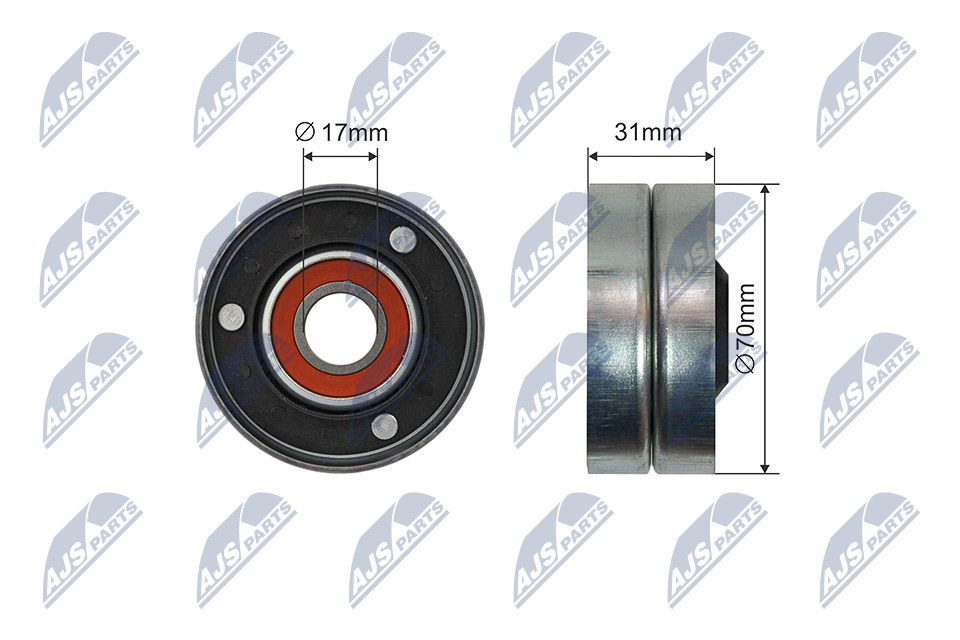 Tensioner Pulley, V-ribbed belt - RNK-LR-015 NTY