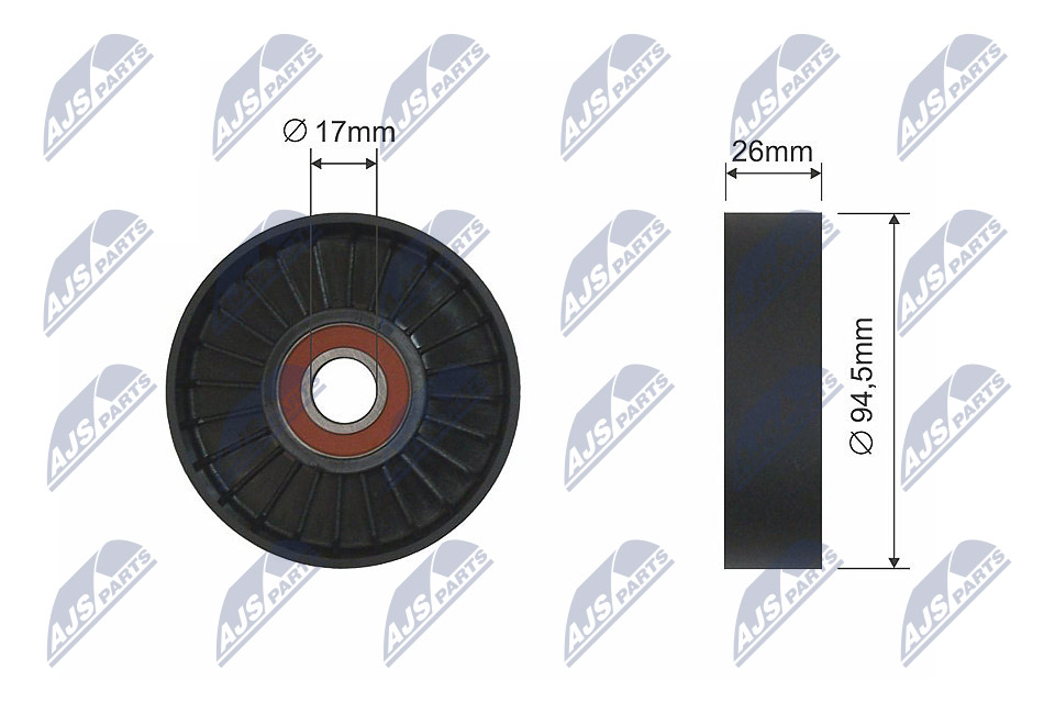 Tensioner Pulley, V-ribbed belt - RNK-ME-001 NTY