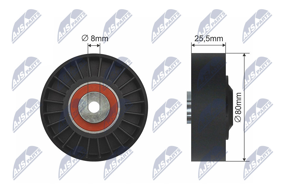 Deflection/Guide Pulley, V-ribbed belt - RNK-ME-003 NTY