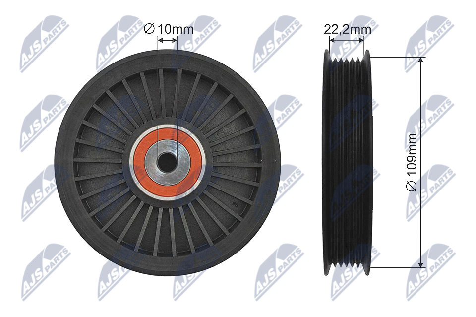 Deflection/Guide Pulley, V-ribbed belt - RNK-ME-010 NTY