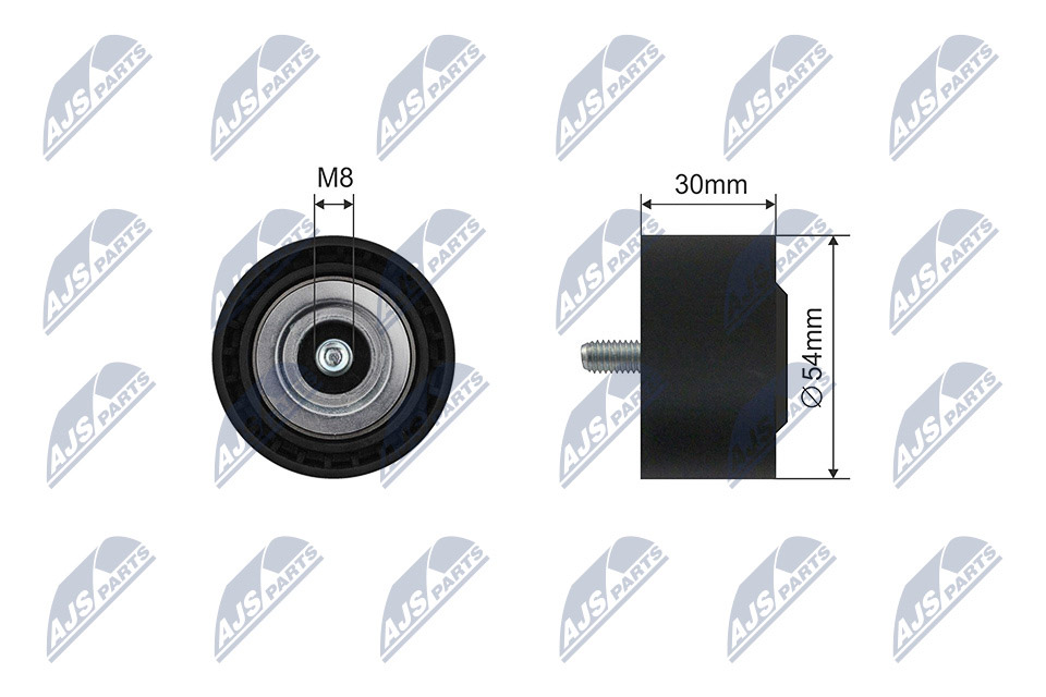 Tensioner Pulley, V-ribbed belt - RNK-ME-048 NTY