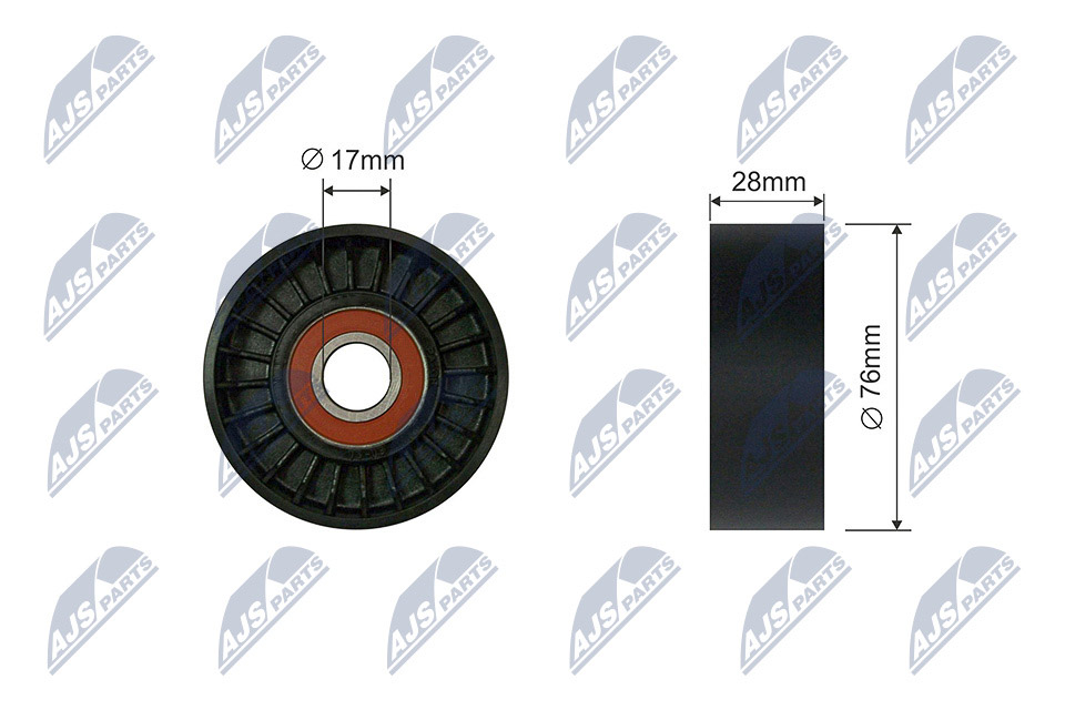 Tensioner Pulley, V-ribbed belt - RNK-ME-055 NTY