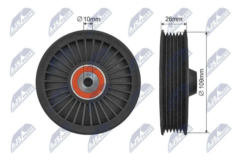 Tensioner Pulley, V-ribbed belt - RNK-ME-070 NTY