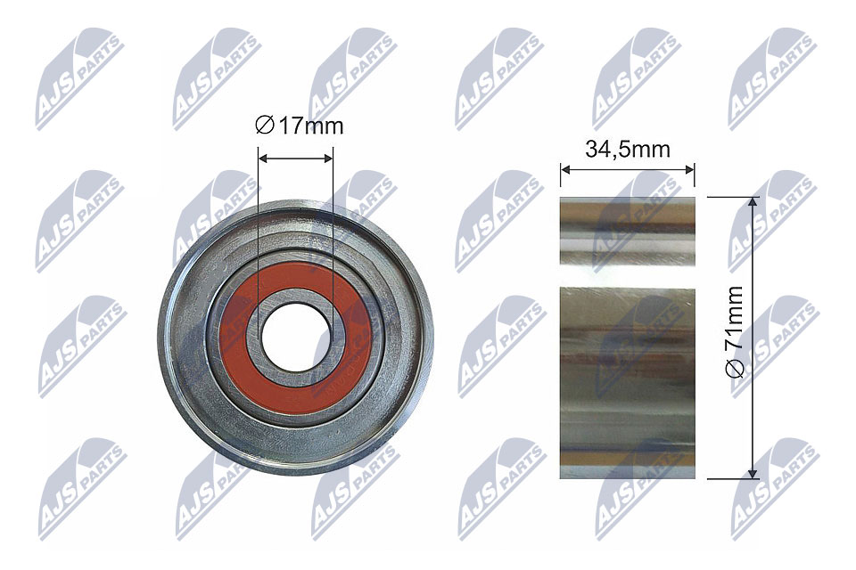 Deflection/Guide Pulley, V-ribbed belt - RNK-MZ-012 NTY