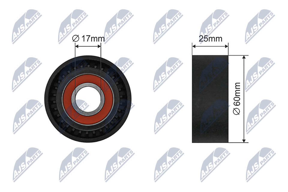 Tensioner Pulley, V-ribbed belt - RNK-MZ-013A NTY